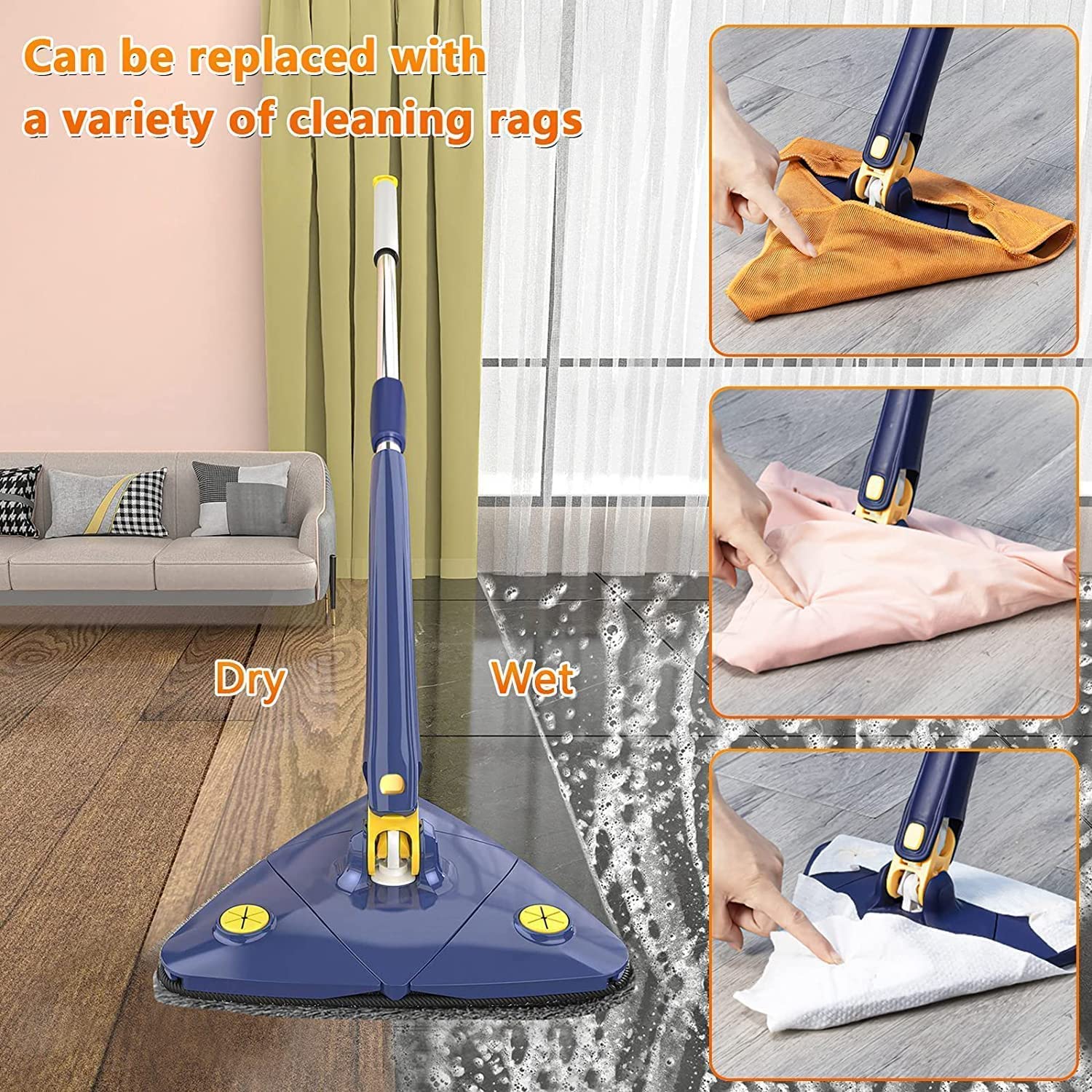 Triangle spin mop
360 rotating mop
Microfiber floor mop
Corner cleaning mop
Adjustable handle mop
Spin cleaning mop
Wall cleaning mop
Wet dry mop
Kitchen floor mop
Multi surface mop