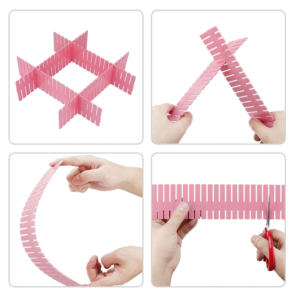 Adjustable drawer dividers set
8 pcs drawer organizer
Pink drawer separator grid
Plastic drawer storage divider
Kitchen drawer organizer
Makeup drawer organizer
Closet drawer divider
Space saving drawer organizer