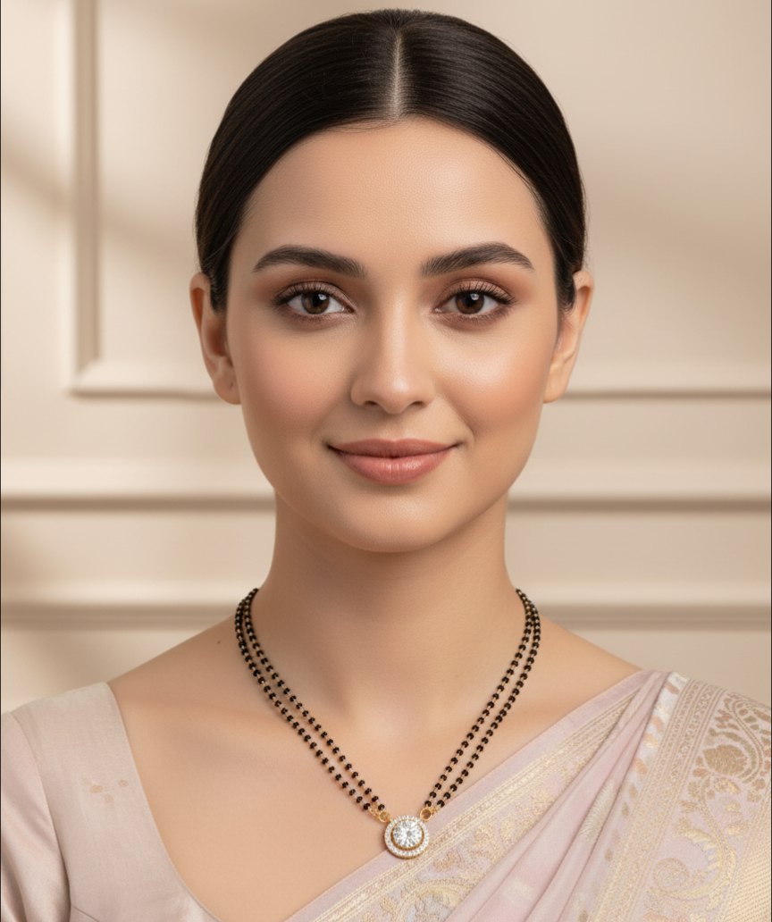 Double Strand Mangalsutra
Diamond Round Pendant Mangalsutra
Black Bead Mangalsutra Necklace
Bridal Mangalsutra Design
Round Diamond Mangalsutra