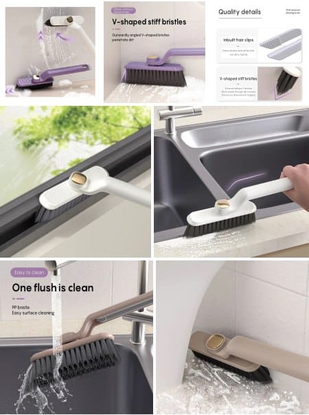 Professional Crevice Cleaning Brush for Home Kitchen Bathroom Deep Cleaning