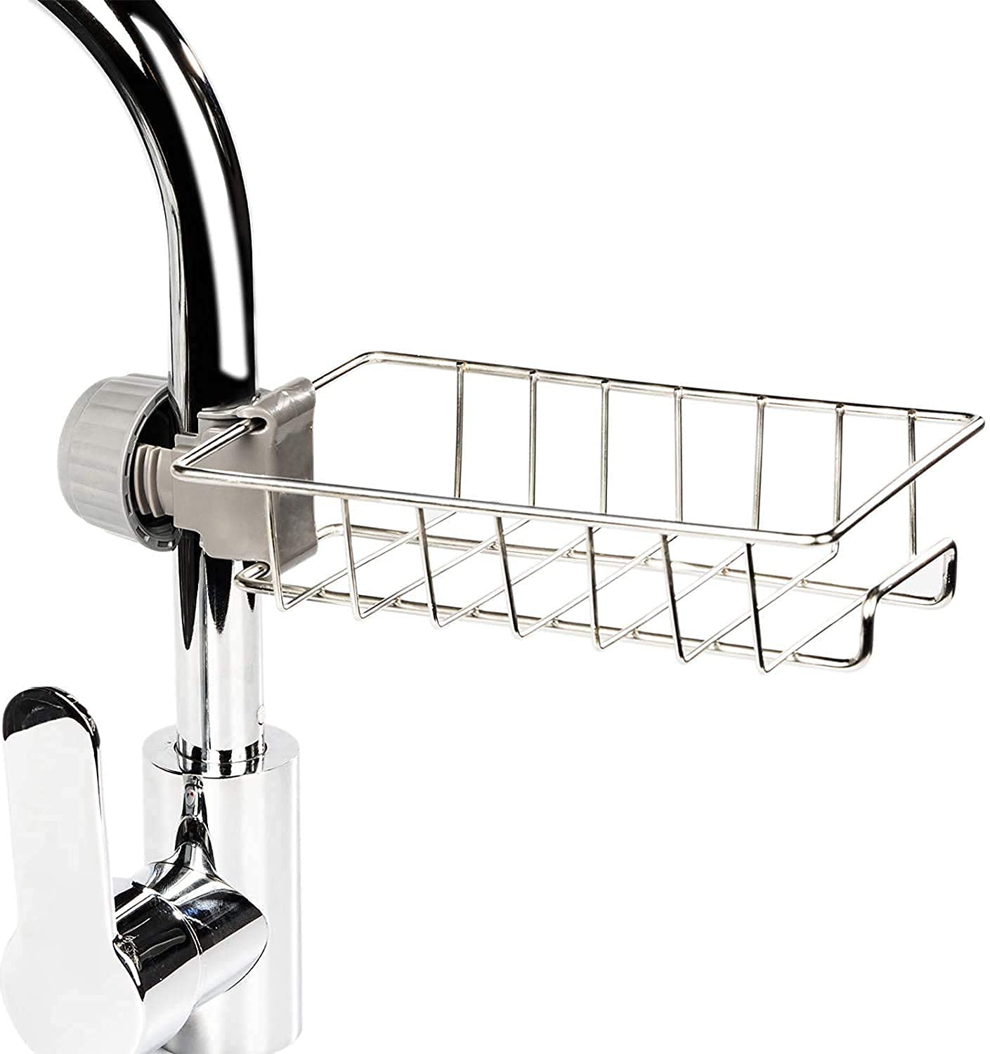 kitchen adjustable sink faucet shelf, stainless steel drain rack, sink soap holder, faucet organizer, sponge holder rack, kitchen sink storage, rustproof sink shelf, sink drain organizer.