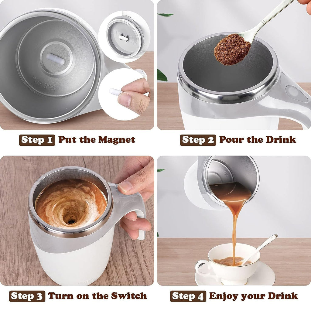 Automatic Magnetic Self Stirring Coffee Mug – Electric Auto Mixing Cup for Tea, Milk & Protein Shakes 