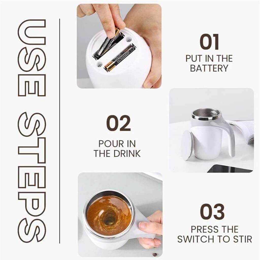 Automatic Magnetic Self Stirring Coffee Mug – Electric Auto Mixing Cup for Tea, Milk & Protein Shakes 