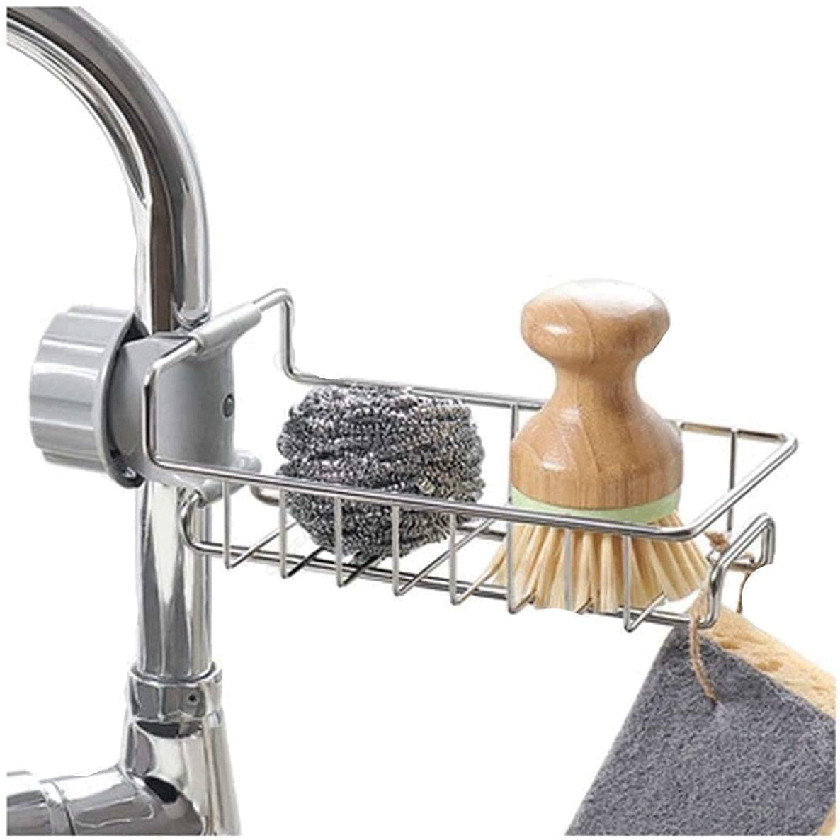 kitchen adjustable sink faucet shelf, stainless steel drain rack, sink soap holder, faucet organizer, sponge holder rack, kitchen sink storage, rustproof sink shelf, sink drain organizer.